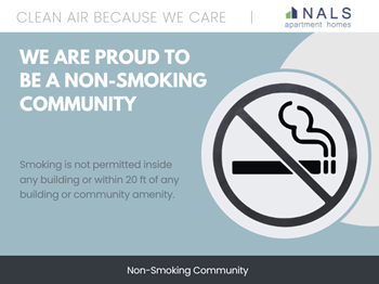 we are proud to be a non smoking community.